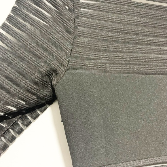 Lulu's Perfect Mesh Black Body Con Dress Size XS - Picture 7 of 11